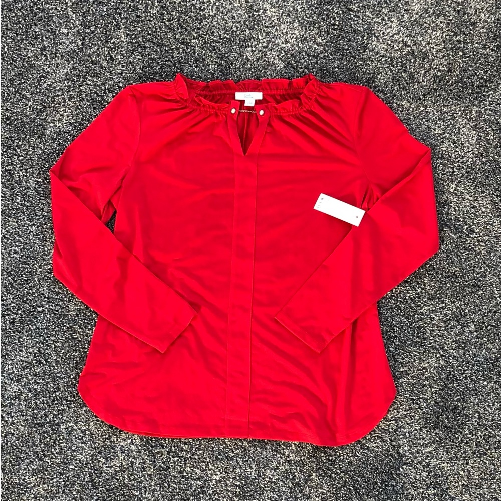 NWT Croft and Barrow Blouse.  Size L, red